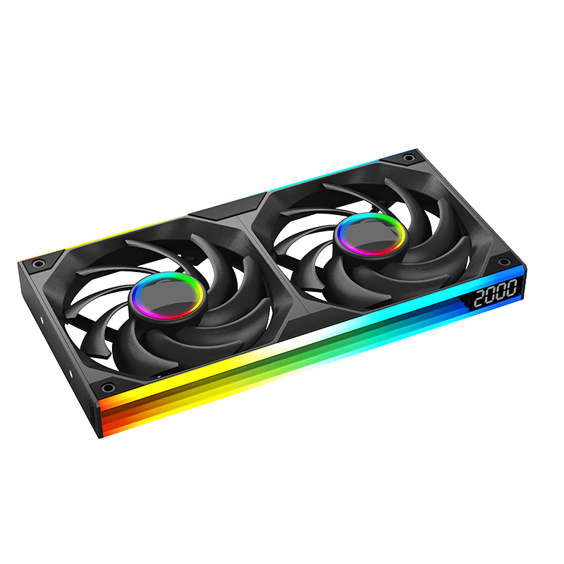 Conglinbao Xinglian Fan, 240mm Integrated Building Block Fan, Reverse Blade, 12cm, Infinite Mirror Light Synchronization, PWM Speed Adjustment, Black Case Fan, ARGB Desktop Computer, Quiet Operatio