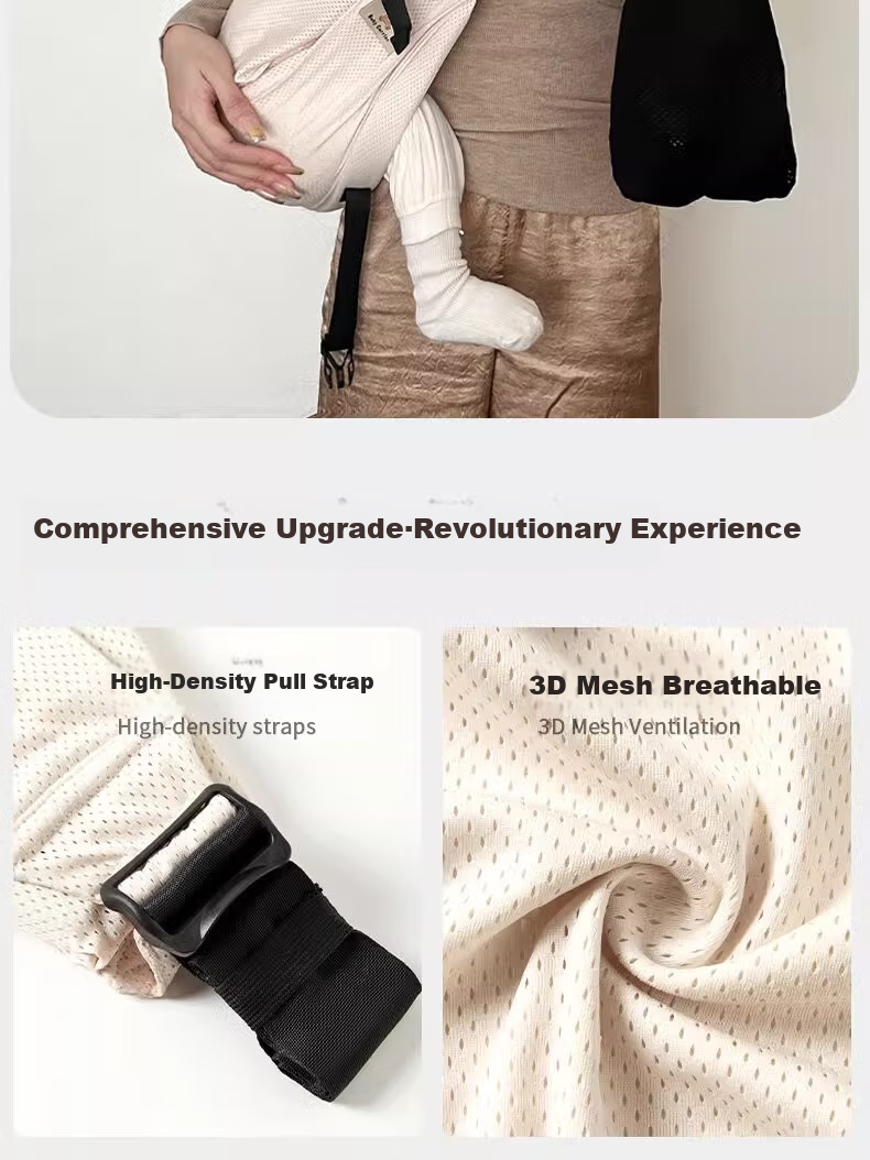 FENYE Baby Carrier, Newborn Front-Carried Breathable Comfortable Support Portable for Outings, Beige 10
