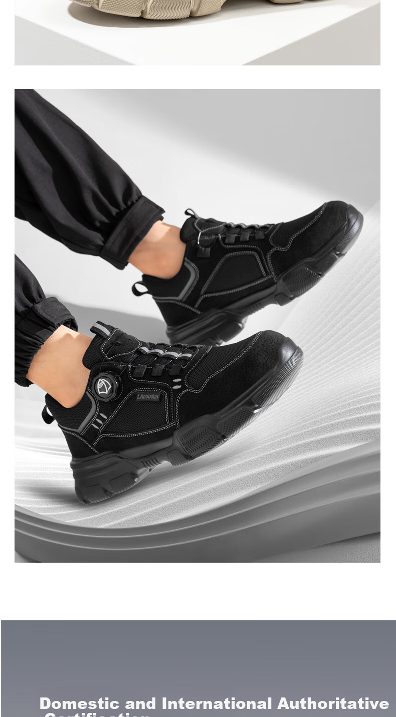 Lanoudun Men's Ultra-Light Safety Shoes with Steel Toe Cap, Puncture-Resistant, Comfortable, Non-Fatiguing, Wear-Resistant Work Safety Shoes DL267 Size 37 12