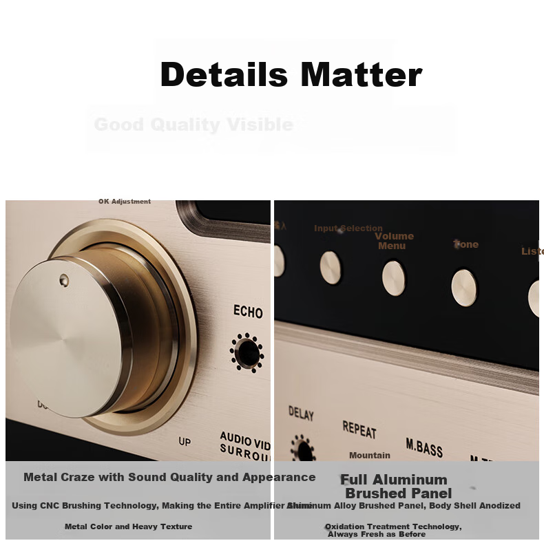 SANSUI DM-30A, 7.1 Audio Amplifier, Speakers, Home Theater 7.1 Channel AV Amplifier, 4K Direct Through, Audiophile-Grade HIFI Sound Quality Smart Speaker Amplifier, High Power 11