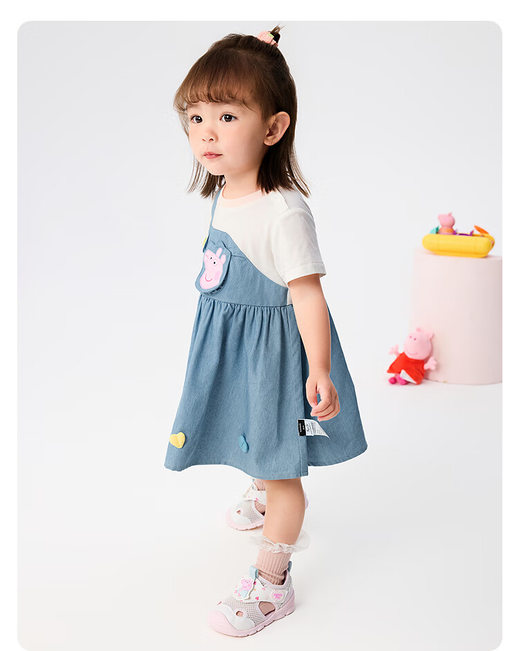 BALABALA Girls' Dress 2025 Summer Peppa Pig Collaboration Mall Edition 200225111004 8
