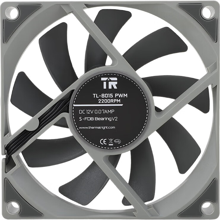 Вентилятор Thermalright TL-8015, 8 см, ультратонкий, S-FDB V2, 4-Pin PWM, 2200 об/мин
