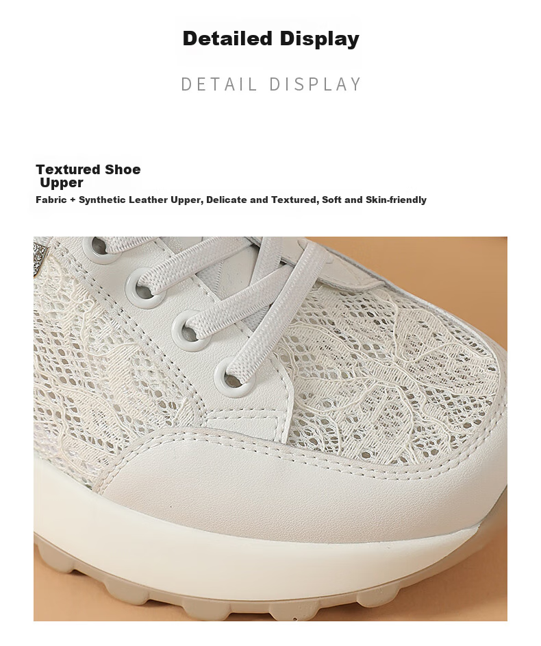 CARDANRO Women's Shoes, New Popular Thick-Soled 5cm Shoes, Mesh Thin Casual Sneakers for Women, Summer Breathable Height-Increasing Shoes for Wome 3
