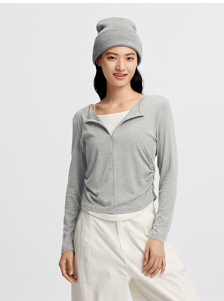 Semir Women's Long Sleeve T-Shirt Short Design Slim Fit Fake Two-Piece Autumn 2025 101525101003 Mall Version 12
