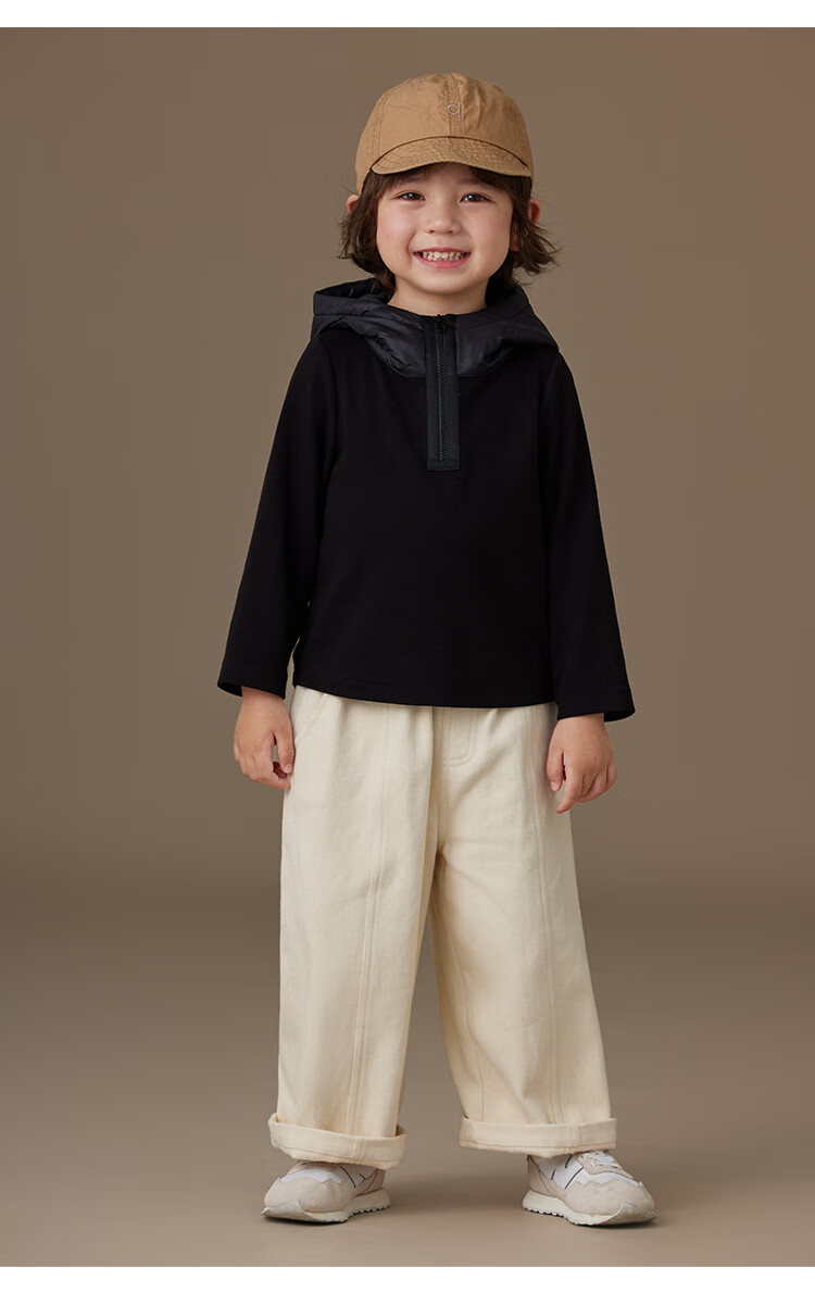 Hacikis Kids Children's Jacket Simple Loose Versatile Hoodie Boys Girls Spring Autumn New Black 150 3