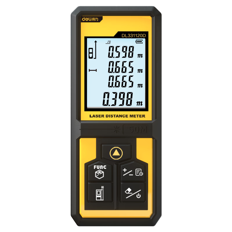 Deli Handheld Laser Distance Meter High-Precision Electronic Ruler Infrared Room Measuring Device 120m Range Millimeter Accuracy