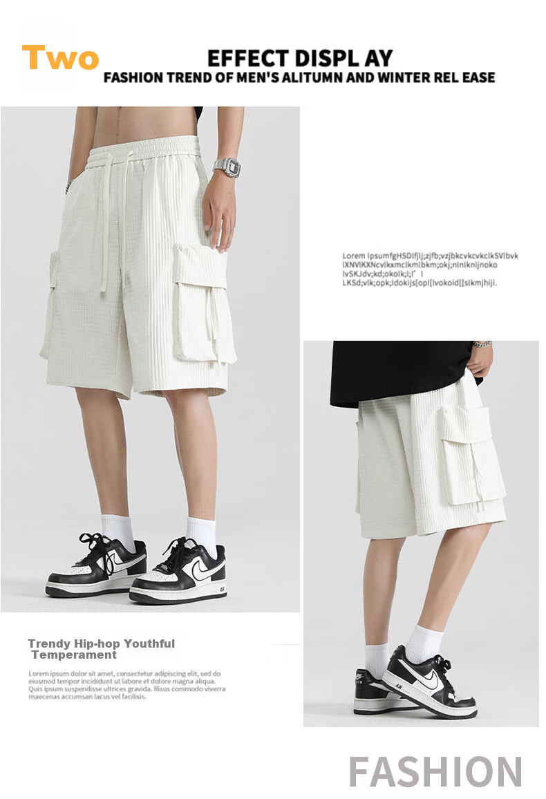 EASTERN CAMEL Men's Shorts, Trendy Comfortable Thin Breathable Casual Sports Basketball Shorts, Outdoor Quick-Dry Cargo Loose Five-Point Shorts for Me 2