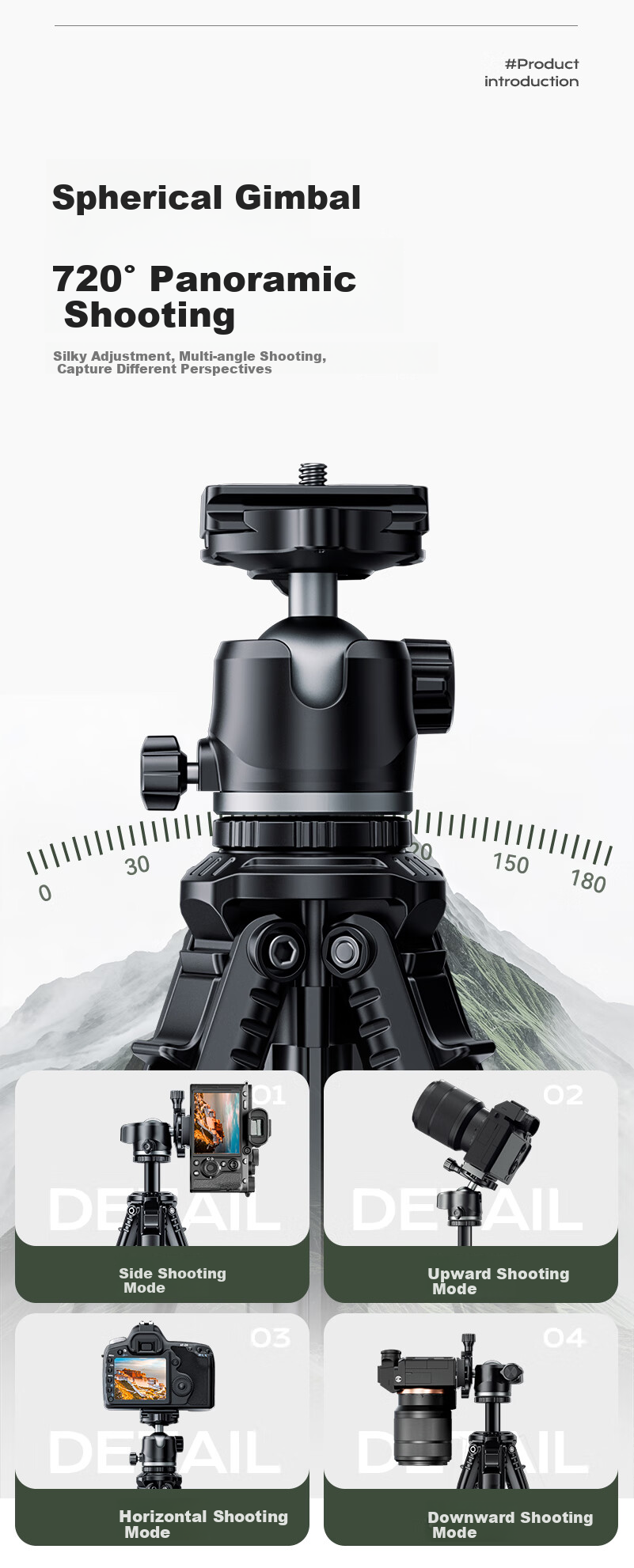 Llano Lightweight S Camera Tripod Stand Professional DSLR Mirrorless Camera Photography Tripod for Fuji Sony Anti-Shake Shooting Recording Live Streaming Outdoor Alloy Fish Light Stand 7