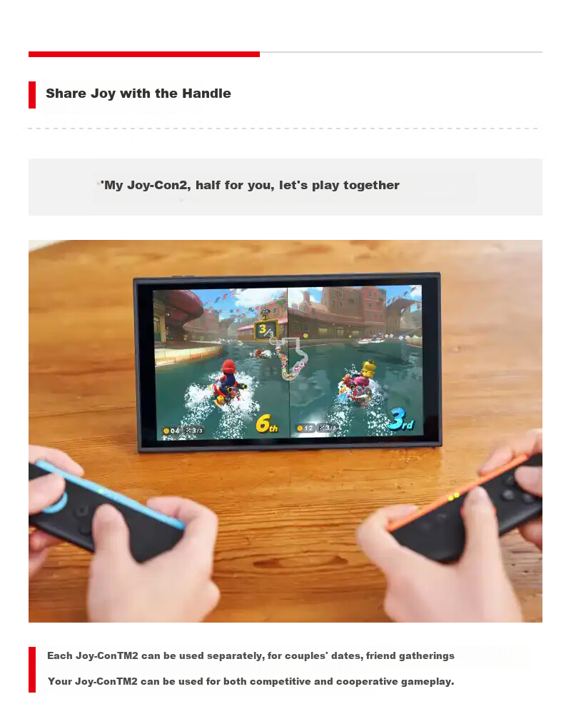 Nintendo Switch Joy-Con Controller for Switch 2 Hong Kong Version, Left And Right Gray Control Accessories, Casual Family Gathering Birthday Gift Bluetooth Gamepad 4