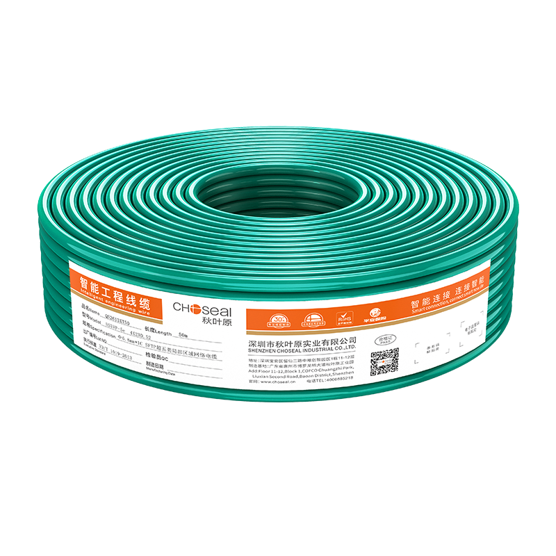 CHOOSEAL (CHOSEAL) Cat5e Ethernet Cable, Double-Shielded, Anti-Interference And Attenuation Reduction, Pure Copper Core, High-Speed, Eco-Friendly Green Network Cable, 50 Meters, QS2613XT50