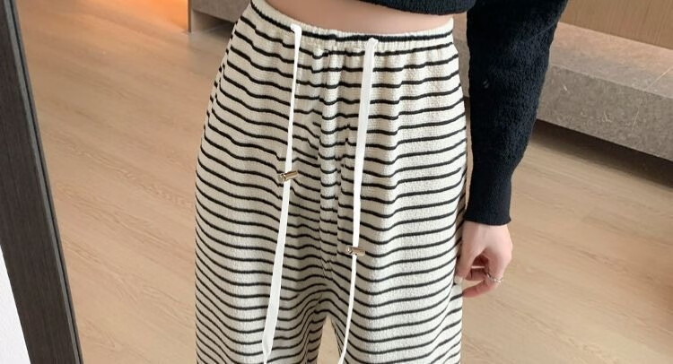 Shiduo Maternity Pants Spring Autumn Wide-Leg Striped Loose Plus Size Leggings Casual Pants Autumn XL 29