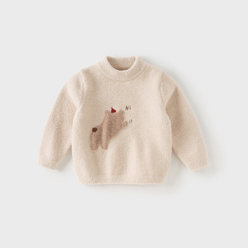 DAVE & BELLA Children's Chenille Sweater Unisex Winter Pullover Knitwear for Babies
