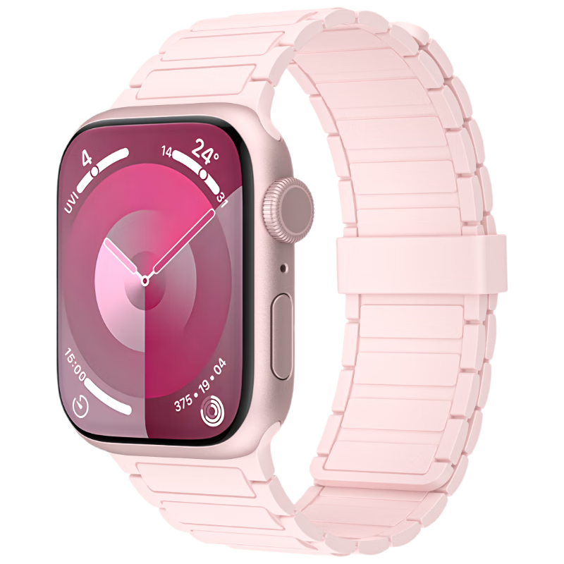 Biaodaige Compatible with Apple Watch S12 Band, Apple Watch S11 Magnetic Loop Silicone Strap, IWatch S10/9/8 Breathable Comfortable Watchband SE3/2 Strong Magnet Pink