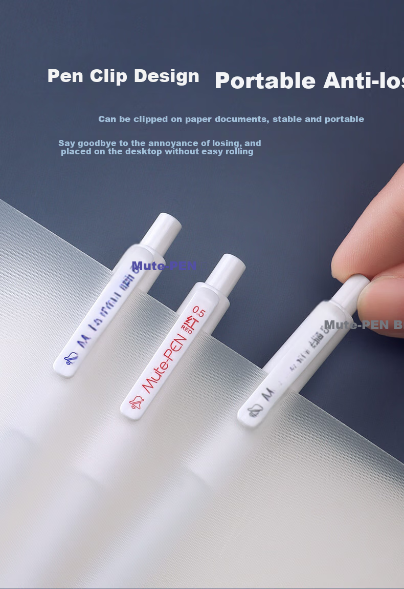 BAOKE PC1949 Silent Retractable Gel Pen, 0.5mm Black AS Tip, White Barrel, Exam Pen, Signature Pen, 12 Pens/box 10