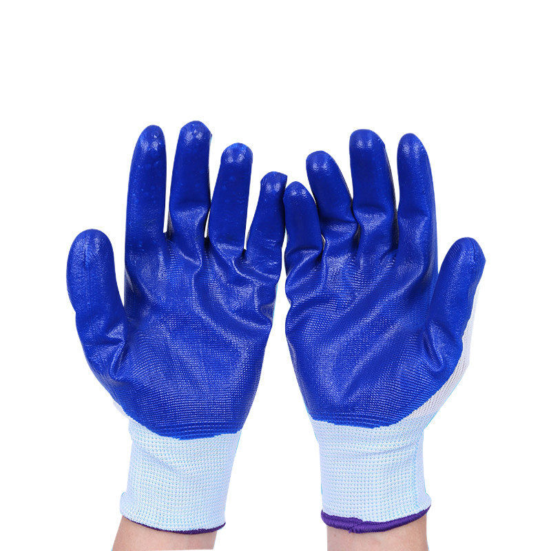 BAIGE Nitrile Coated Gloves, Wear-Resistant, Oil-Resistant, Acid And Alkali Resistant, Non-Slip, Breathable, Protective Work Gloves, 12 Pairs [Full Weight] CW064066