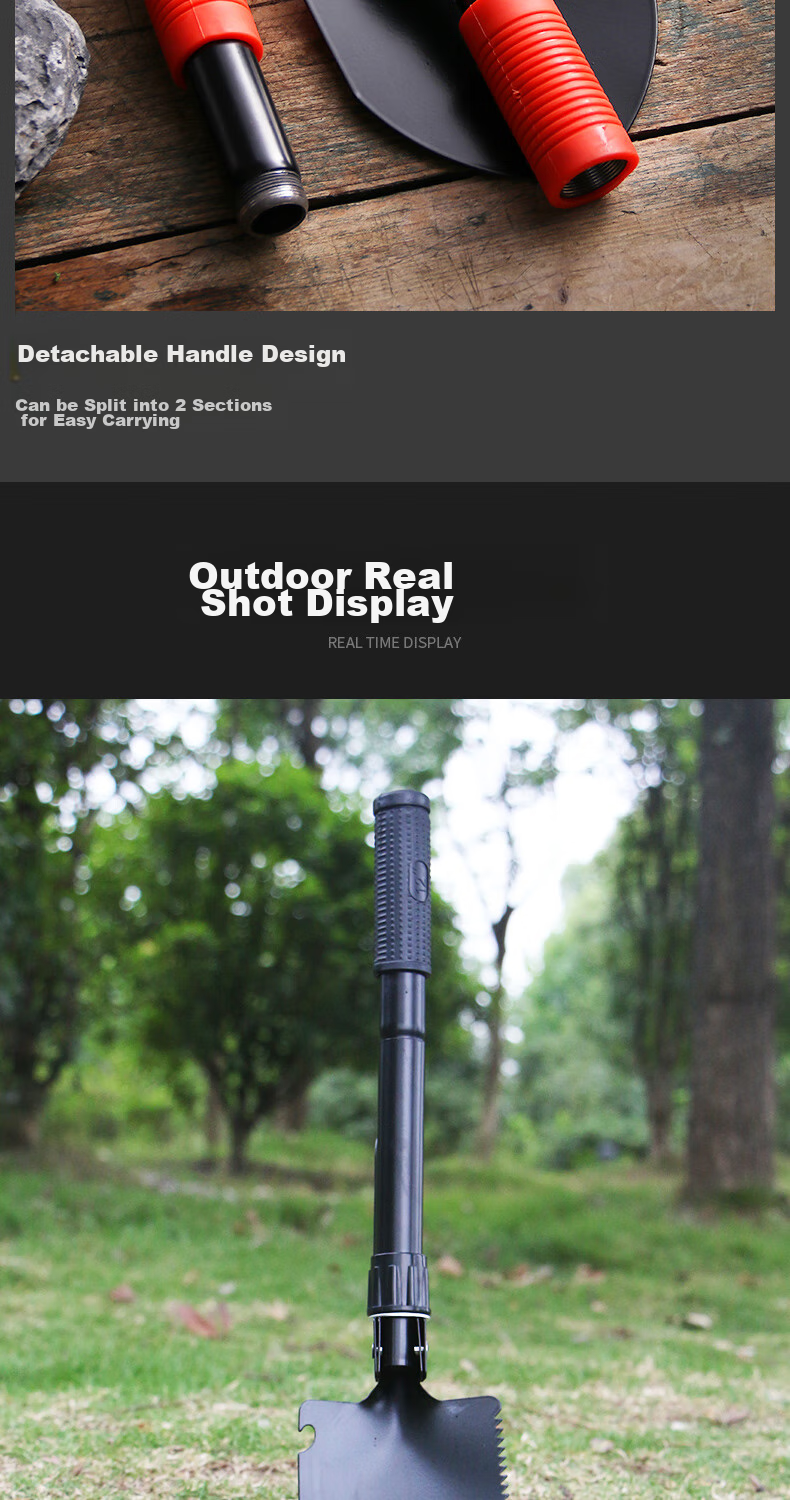JAJALIN Multi-Functional Folding Shovel, Military Entrenching Tool, Car-Mounted Combat Shovel, Outdoor Camping Hoe And Pickaxe 8