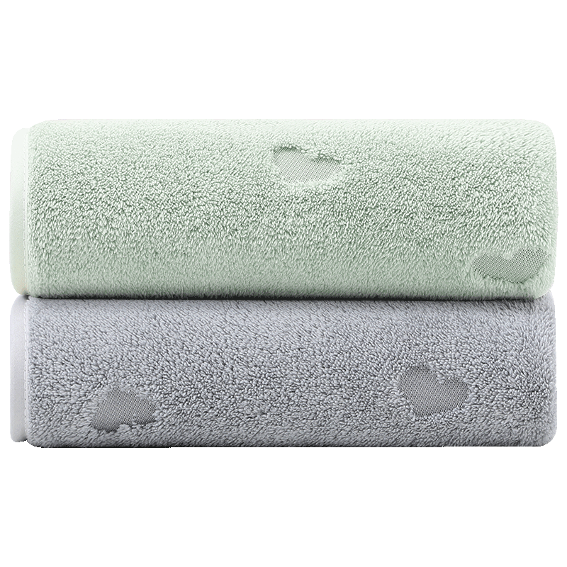 Grace Towel, Antibacterial Class A Thickened Absorbent Towel for Men And Women, Face Washing, Hair Drying, Sports Large Face Towel, Gray + Green 2 Pieces