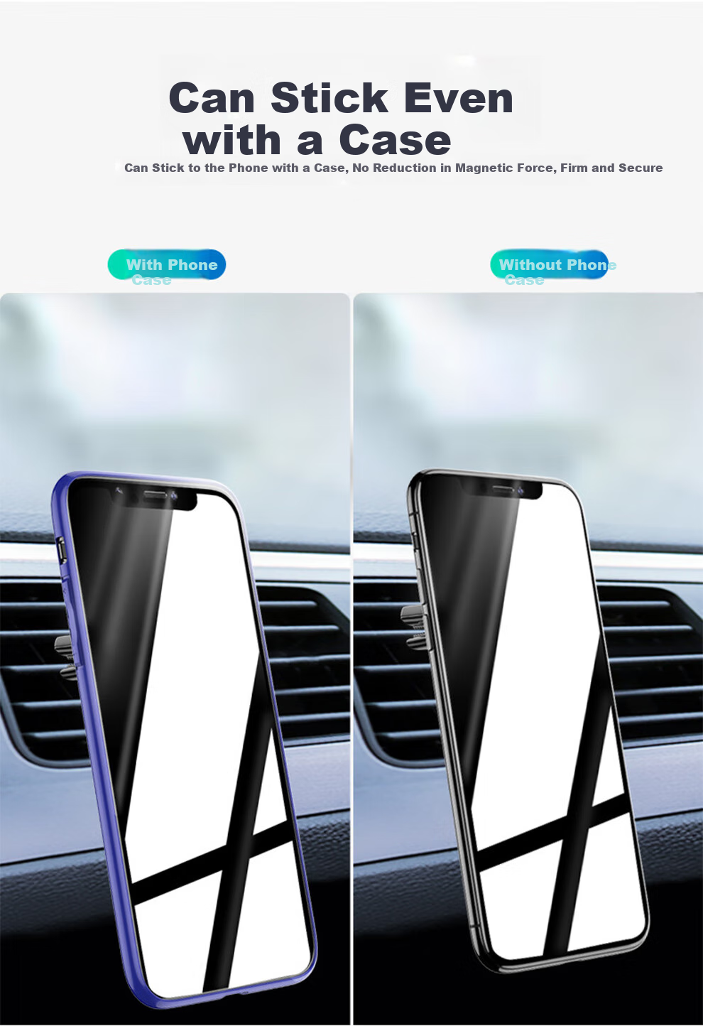 Kylie Car Phone Magnetic Suction Disc-Style Air Freshener, Strong Support, Black Vent Air Freshener Bracket (5 Fragrance Discs) 11