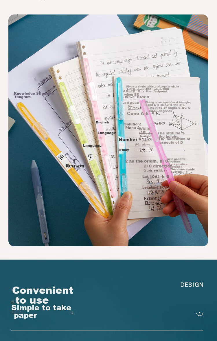 Youbili Colored Binding Clips, Reusable Atomic Clips, 80mm Two-Hole Binding Clips, Can Hold Approximately 300 Sheets of A4 Paper, Transparent Style, 12 Pieces/pack, 4955 3