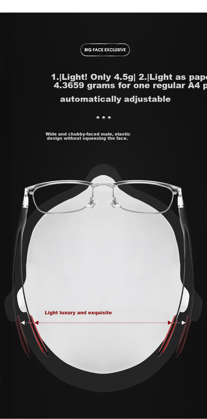 CAPONI Reading Glasses for Men, Carbon Fiber Bifocal Automatic Zoom Driving Walking High-Definition Anti-Blue Light Presbyopic Glasses, Authentic Product 3