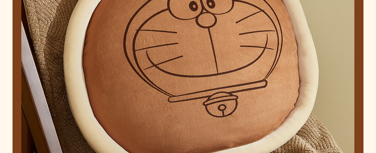 MIDO HOUSE Mingdu & Doraemon Co-Branded Throw Pillow Sofa Living Room Bedroom Home Backrest Lumbar Support Cushion Pillow Core, Memory Foam 18