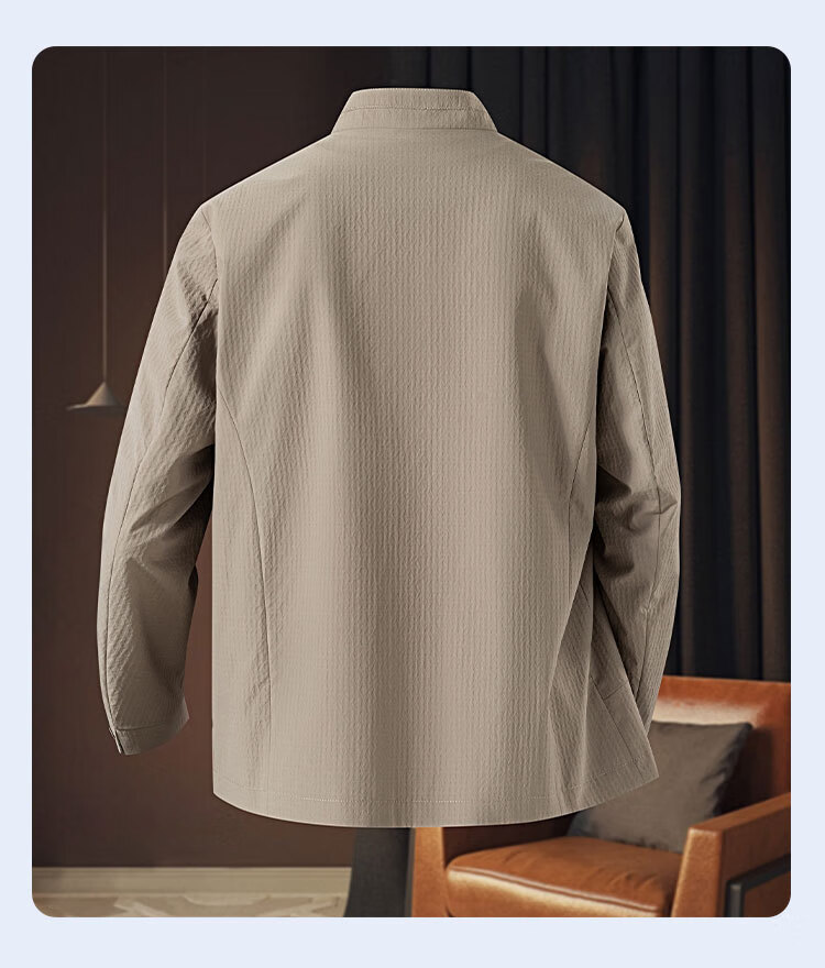 ROMON Men's Comfortable Business Jacket Casual Basic Versatile Stand Collar Outdoor Jacket 6