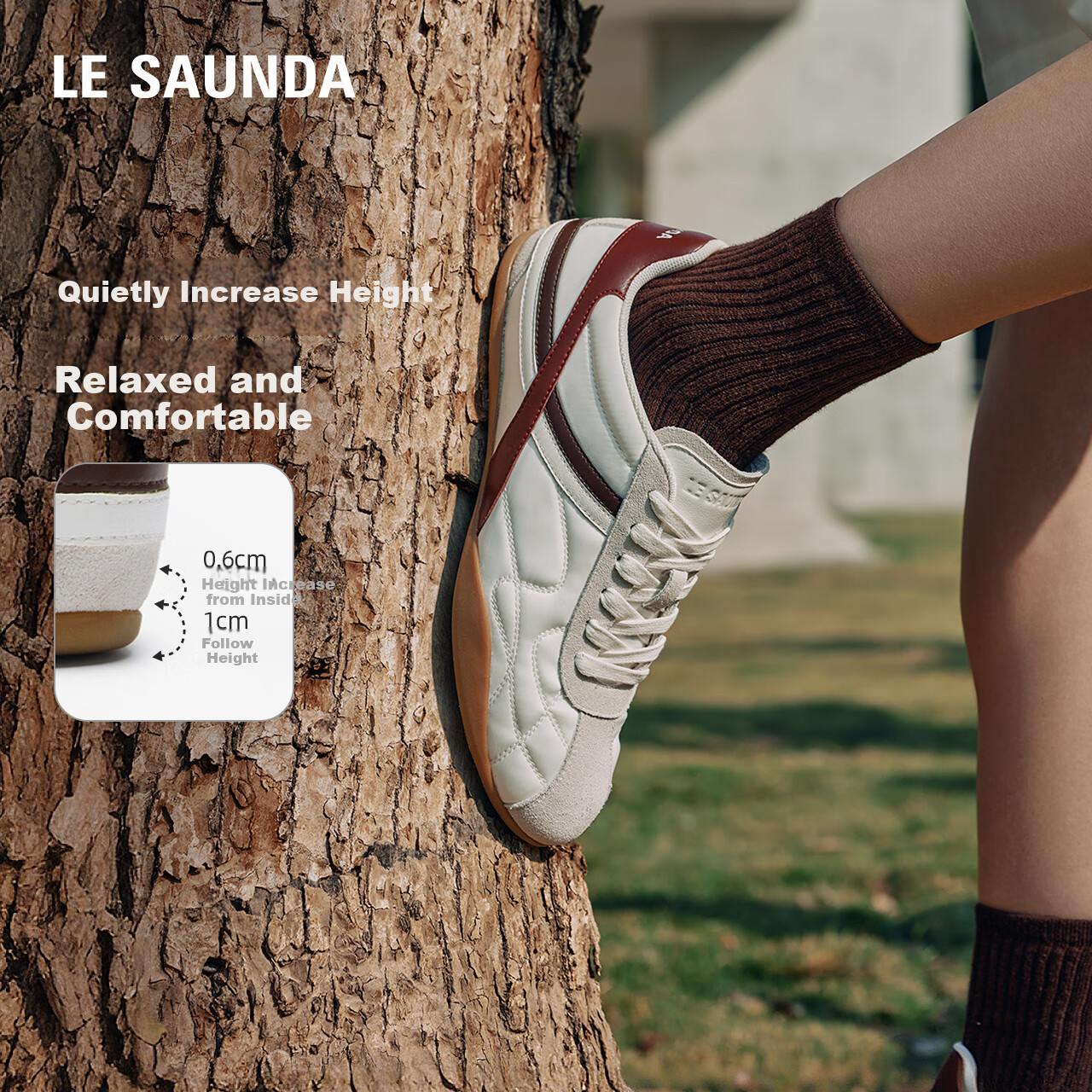 Le Saunda Sweetheart Princess Casual Sports Training Shoes for Women 6M16802, Cloud White + Gray, BKK, Size 40