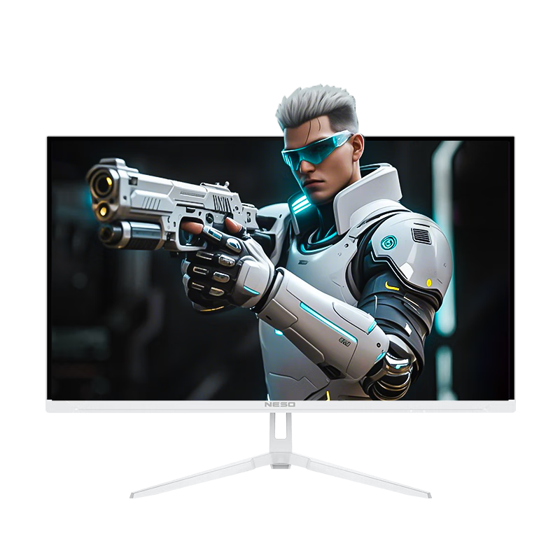 NESO 23.8-inch IPS Full HD 180Hz High Refresh Rate Micro-Edge HDR Low Blue Light Flicker-Free Glacier White Office and Light Gaming Monitor 24D2W