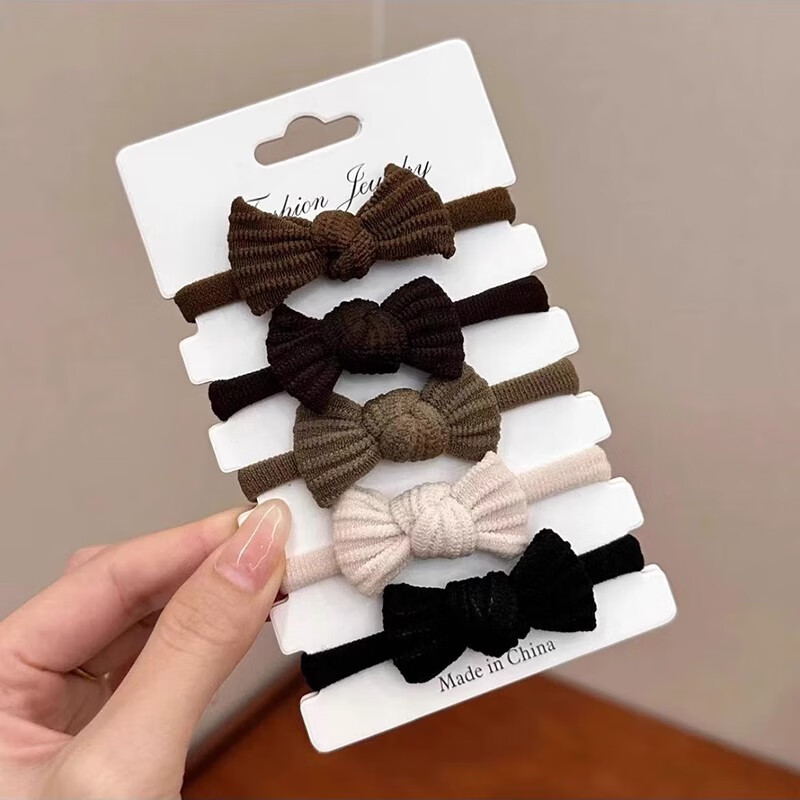 Meitaitong Hair Ties, 137 Pieces, Elastic Bands for Women's Hair, High-Quality Leather Covers, High-Elasticity Children's Hair Ties, Stylish Korean-Style