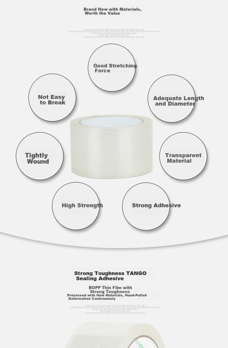 TANGO Transparent Tape, 60mm*100y (91.4 Meters/roll)*45um, 24 Rolls, Packaging Tape, Wide Adhesive Tape, High Transparency, Logistics, Express Delivery, Packaging, Factory Workshop, Moving, Enterprise 1