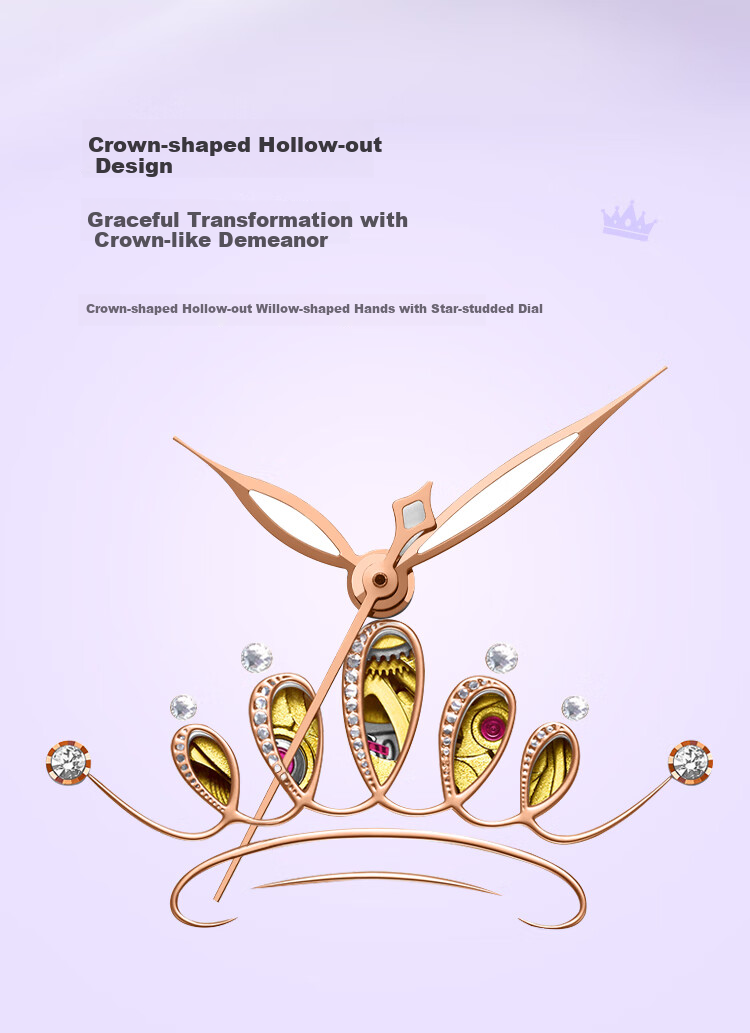 EBOHR Women's Watch, Butterfly Love Flower Crown Skeleton Ladies Mechanical Watch, Birthday Mid-Autumn Festival Gift, 36530120, for Girlfriend 6