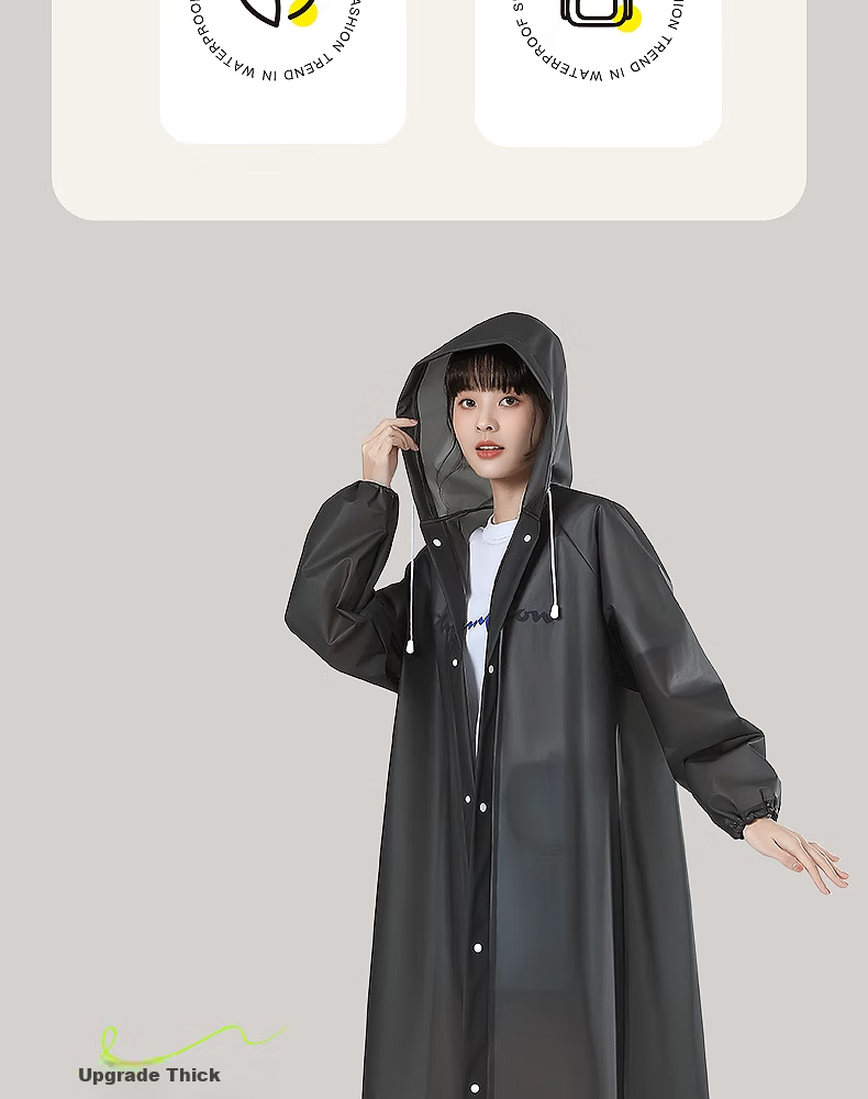 BWNK Reusable Raincoat, Adult Outdoor Long Style, for Electric Bike Riding, Thickened, Travel Wear, Portable Poncho 3