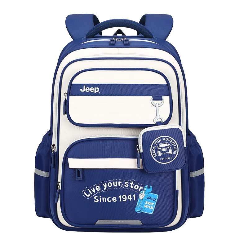 JEEP Schoolbag for Primary School Students Grades 3-6, Children's Backpack, Weight Reduction, Spine Protection, Anti-Drop, Large Capacity Shoulder Bag for Boys And Girls