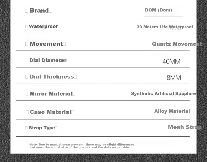 DOM Ultra-Thin Starry Sky Watch for Men, Simple Mechanical Style Casual Men's Watch, Quartz Birthday Gift for Boyfriend 16