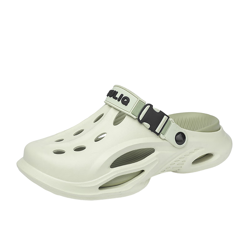 CARTELO Men's Perforated Sandals, Summer Outdoor Casual Slippers, Beach Shoes for Men, 1601 Green, Size 44-45