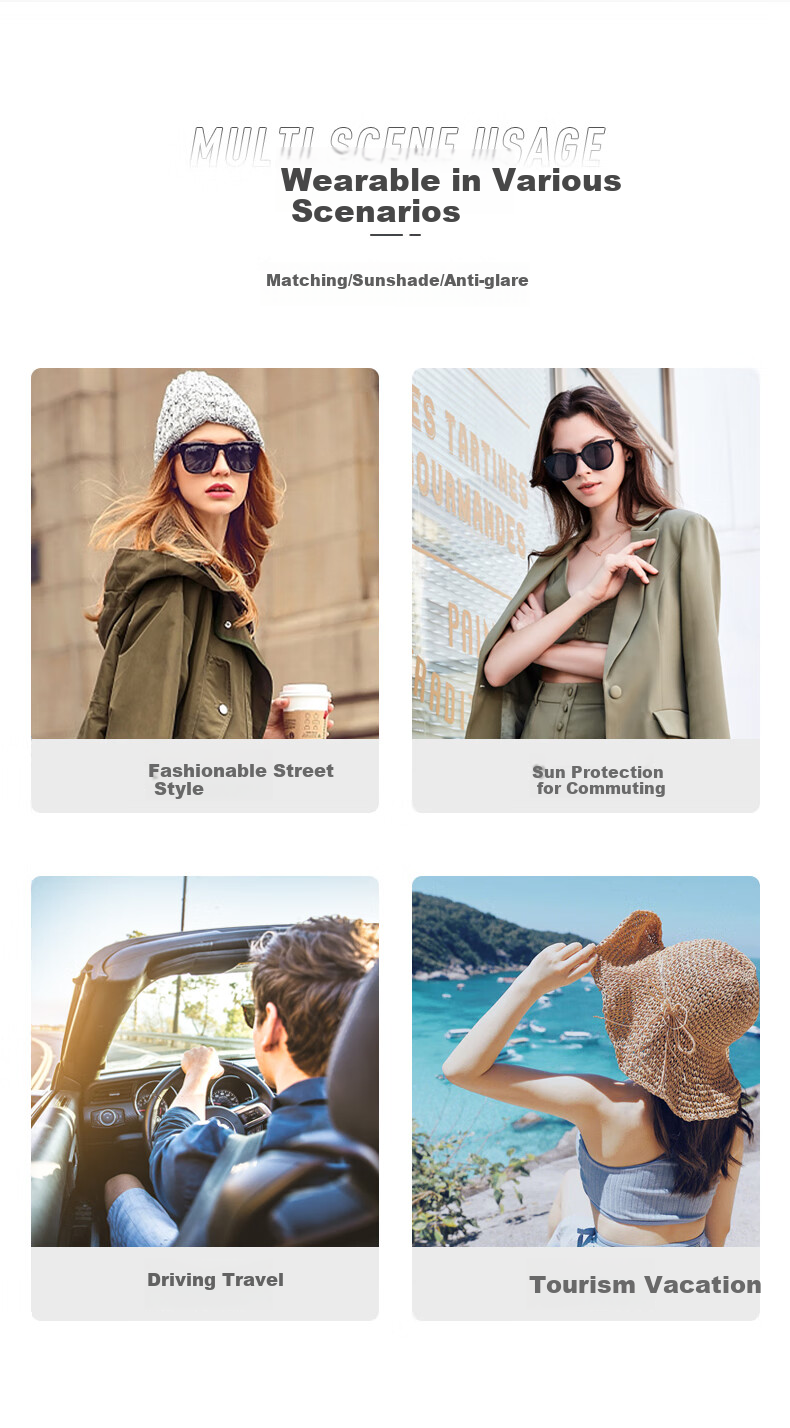 HELEN KELLER Polarized Sunglasses, Fashionable Square Frame Sunglasses for Men And Women, Driving Sun Protection Glasses H2207H08 5