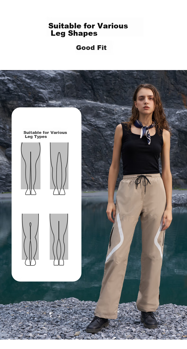 Qinfeimanyuyi Rain Pants, Waterproof And Rainproof, for Cycling, Food Delivery, Motorcycles, Electric Bikes, Spring Yafang Fabric, Two-Piece Design, XL Size, Fashionable Light Coffee Color, Lower Body Wear for Men And Wome 6