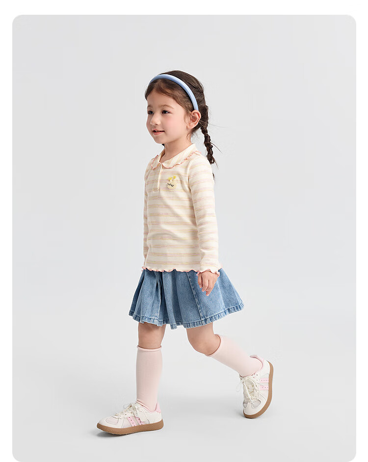 BALABALA BalaOne Children's T-Shirt, Girls' Undershirt, 2025 Autumn Collection, Baby Long-Sleeve Top, Sweet Style, 208325100012 9