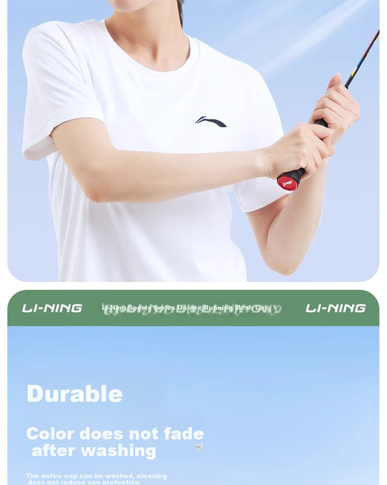 Li-Ning Visor Cap for Men And Women, Summer Sun Hat, Outdoor Hiking UV Protection Cap, Marathon Running Tennis Cap, Lightweight Sun Hat 10