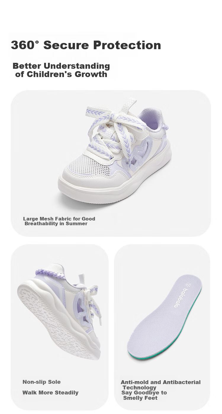 BALABALA Children's Shoes, Kids' Sneakers, Breathable Mesh Shoes, Girls' Shoes, Hollow Design, Summer 2025, Sweet And Trendy, 208225141001 5