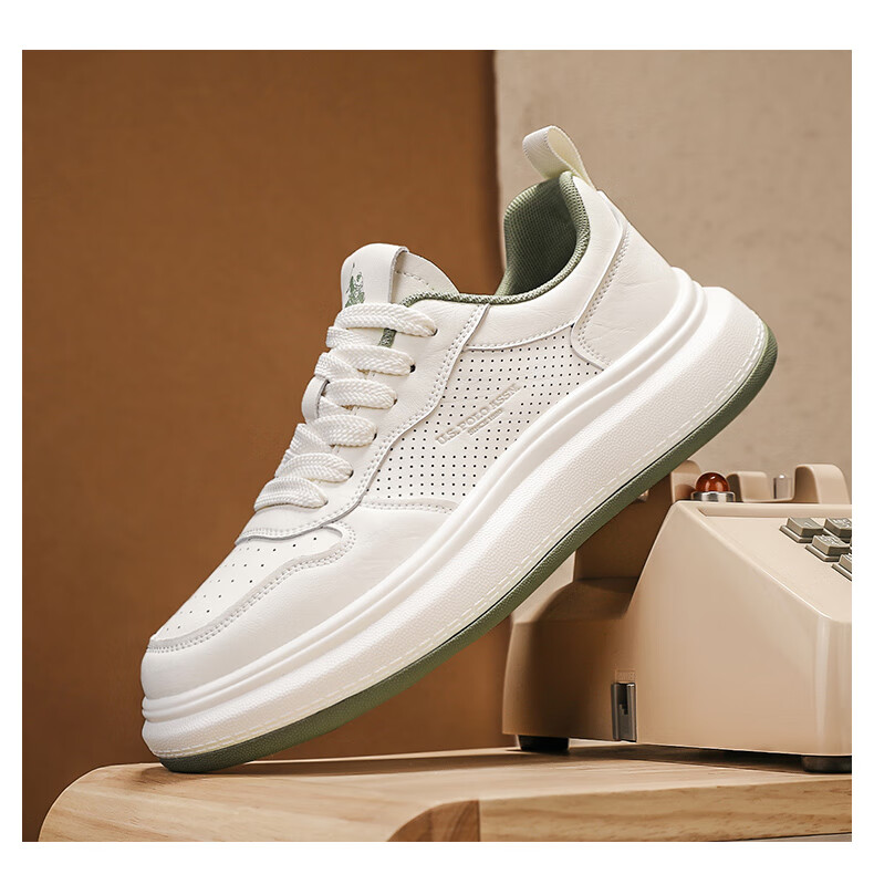 U.S. POLO ASSN. Men's Shoes, Spring And Summer New Style Breathable White Sneakers, Outdoor Casual Shoes for Men, Soft-Soled Lightweight Skateboard Shoes for Me 23