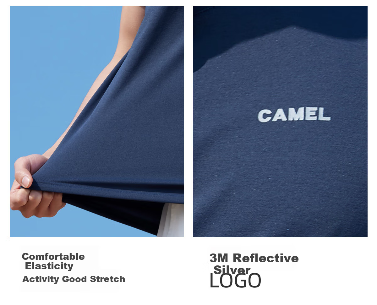 CAMEL Men's Quick-Dry Sun Protection Short-Sleeve T-Shirt, Round Neck Half-Sleeve Tee for Spring And Summer, Breathable Antibacterial T-Shirt, M15BA5E094 18