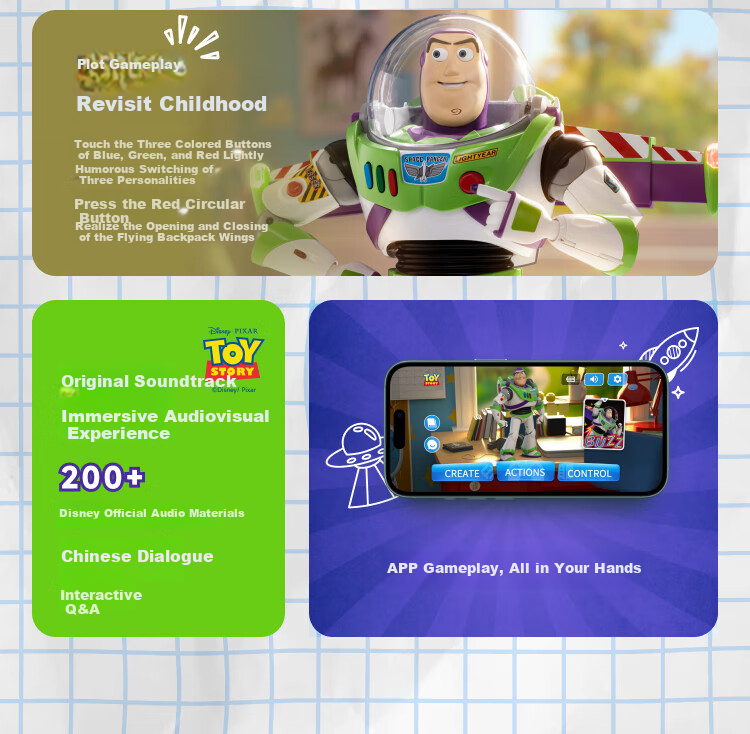 Lesenjiqiren Robosen Disney Toy Story 5 Official Merchandise, AI Artificial Intelligence Robot, Gift for Adults And Childre 3