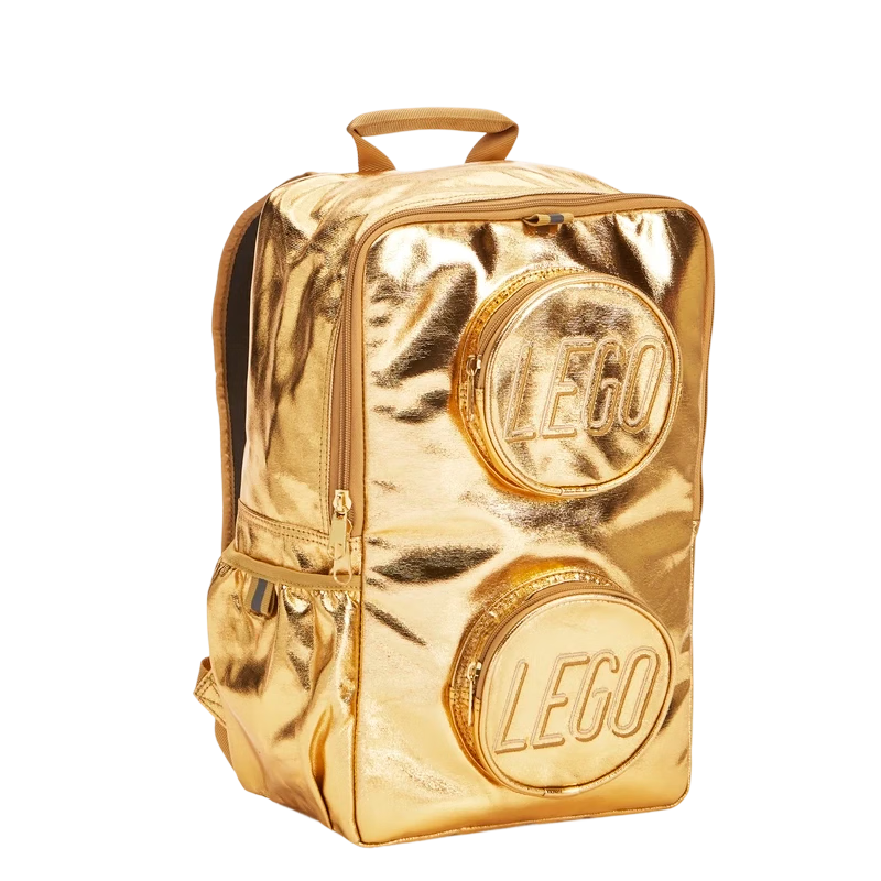 LEGO® Large Backpack, Double Shoulder Bag with Large Capacity, Birthday Gift, Gold