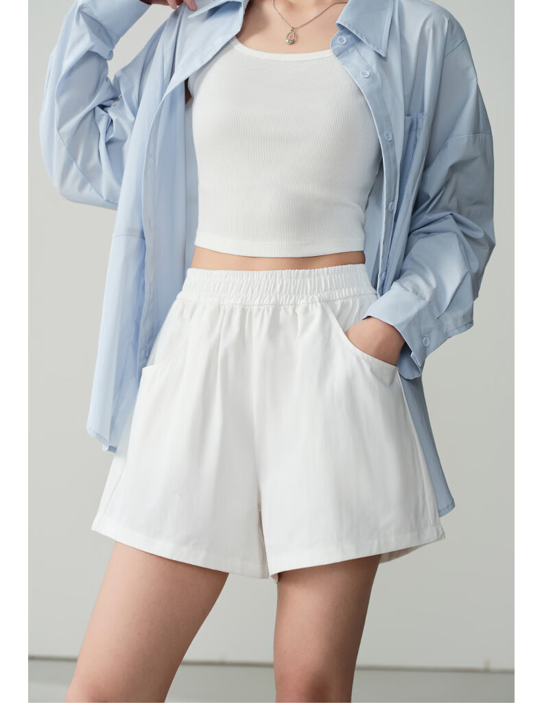 Langsha Women's Summer Shorts 2025 New Fashion Pure Cotton Slim Fit Lightweight Cool Casual Sports Pants 13