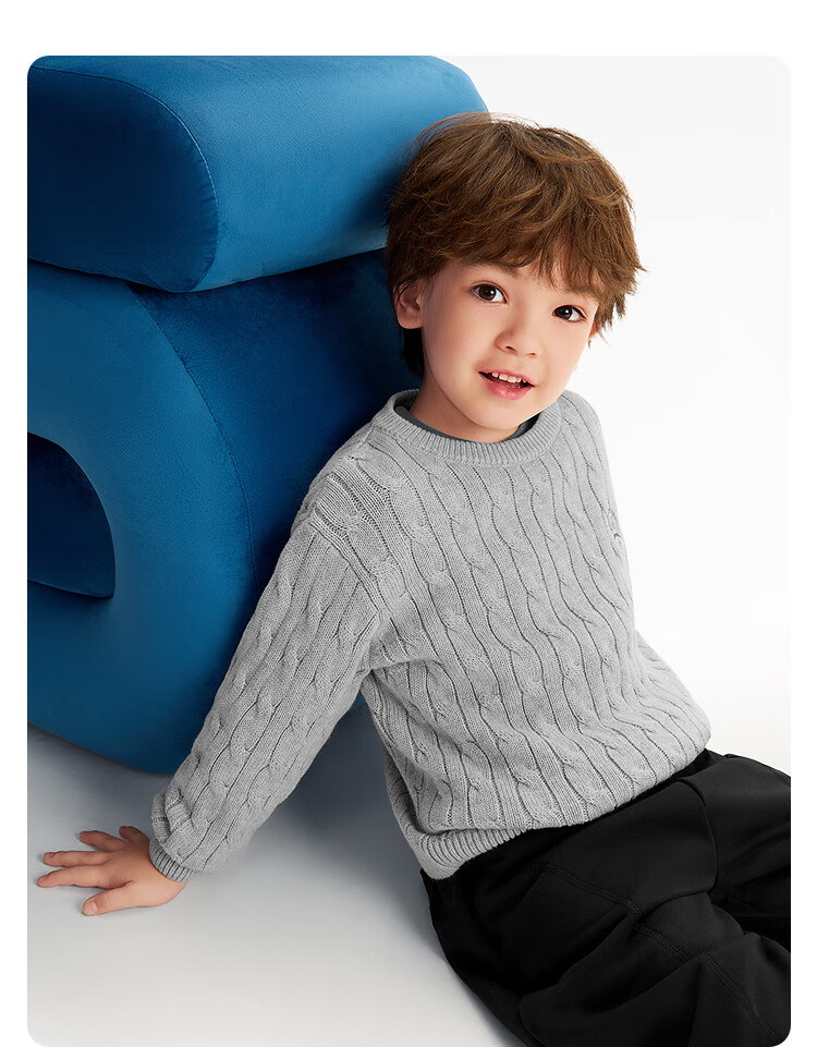 BALABALA Children's Clothing, Boys And Girls Winter Sweater, Round Neck Knit Sweater, Comfortable And Trendy, 208425103203 3