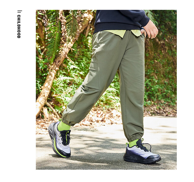 ERKE Kids Boys Sports Pants Casual Versatile Black 160 19