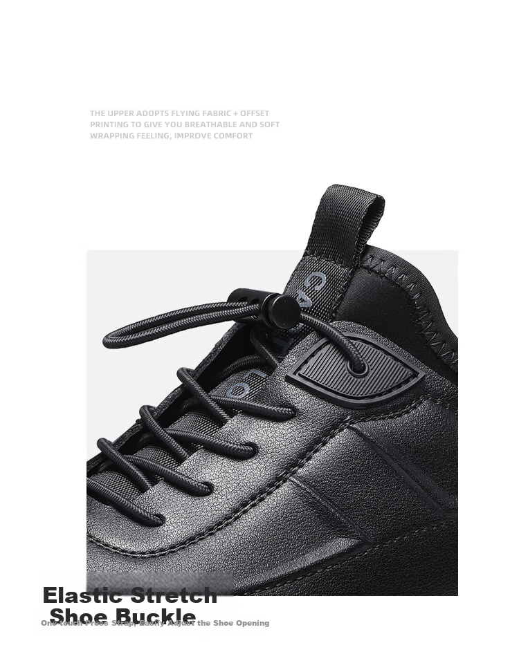 CARTELO Genuine Leather Men's Shoes, Business Casual Sports New Style for Autumn And Winter, Soft Thick-Soled Versatile Commuter Work High-End Black 20