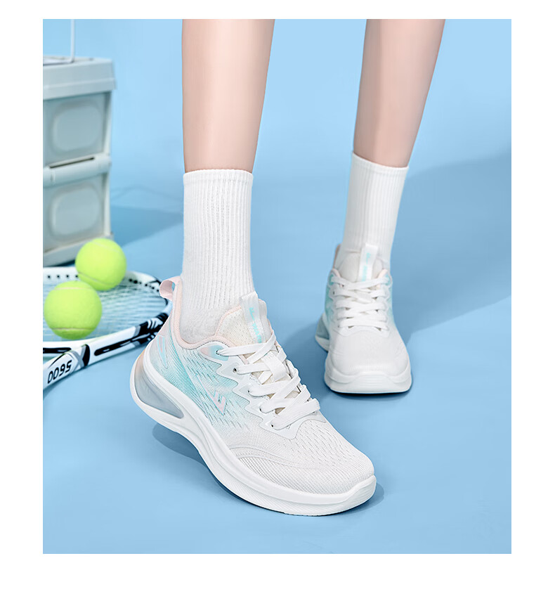 Warrior Official Women's Sports Shoes Spring Summer New Thick Sole Casual Shoes 1611 White Blue Pink Size 38 22