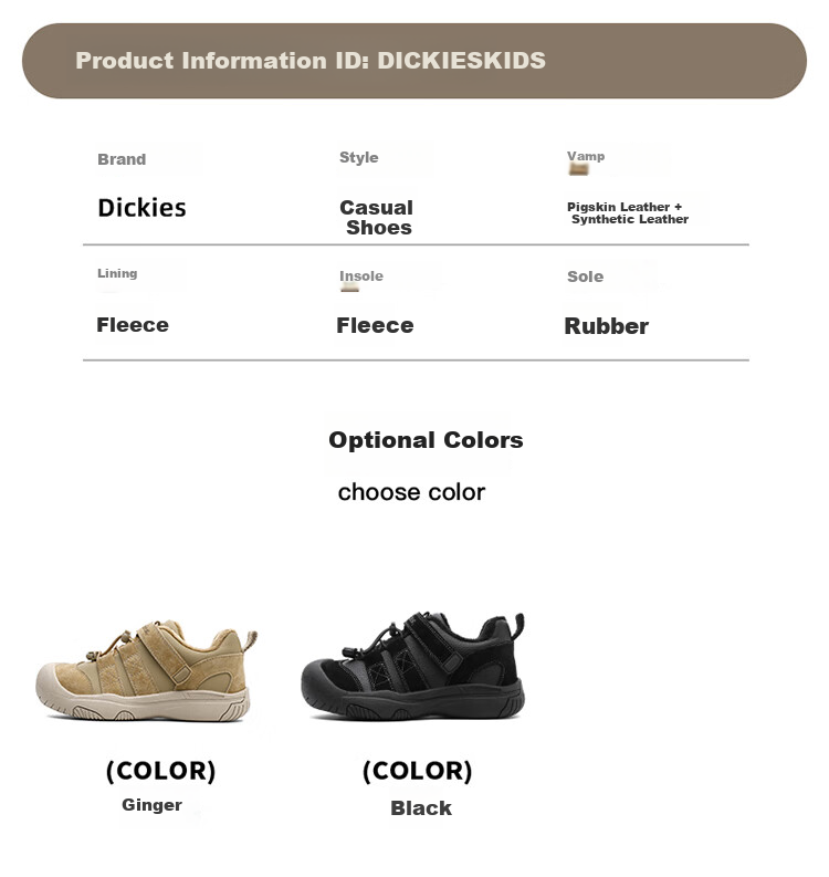 Dickies Children's Shoes, Spring And Summer New Warm Boys' Travel Shoes, Fleece-Lined Sneakers, Casual Shoes, Comfortable Girls' Soft-Soled Trendy Shoes 3